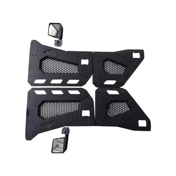 one set black steel half tube doors with side mirror for J eep wrangler jk 07-17 4 door 
one set black steel half tube doors with side mirror for J eep wrangler jk 07-17 4 door