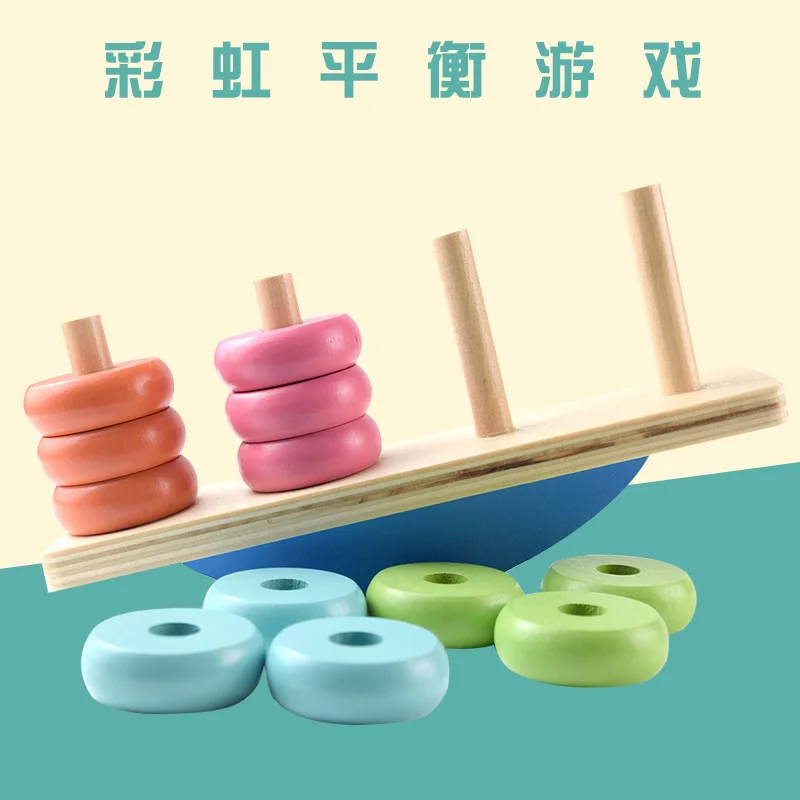 Wooden Balance Rainbow Tower Building Blocks Children Early Education Mathematical Balance Jenga Ringtoss Educational Toy
Wooden Balance Rainbow Tower Building Blocks Children Early Education Mathematical Balance Jenga Ringtoss Educational Toy