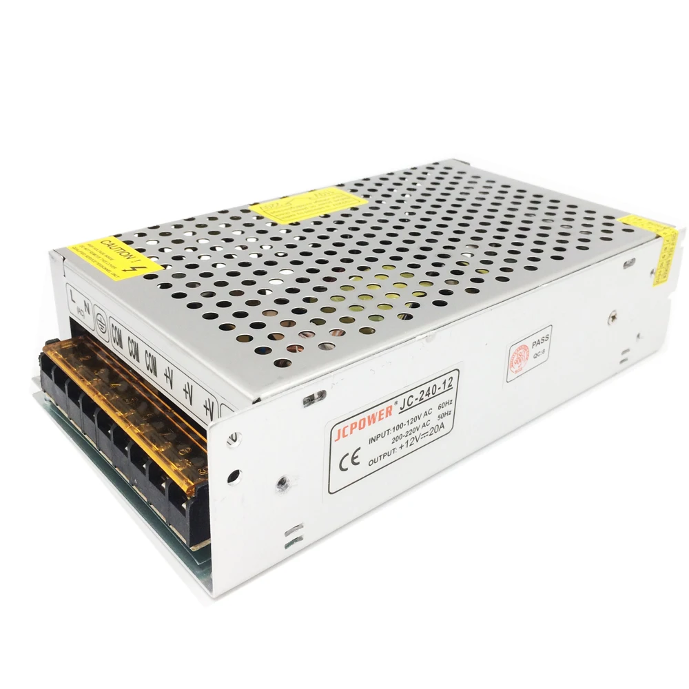 12V 20A Led Switching Power Supply Transformer, 240W Led Power Driver Adapter AC100-240V
12V 20A Led Switching Power Supply Transformer, 240W Led Power Driver Adapter AC100-240V