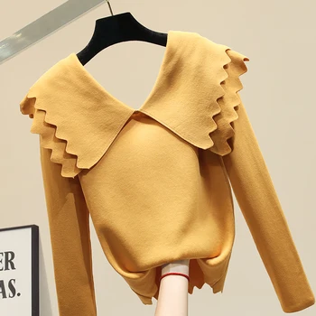 Fashion Petal V-neck Slim Bottoming Sweater Women Winter New Knitting Jumper Top Girls Lady Sweet Yellow Sweaters Basic Knitwear
Fashion Petal V-neck Slim Bottoming Sweater Women Winter New Knitting Jumper Top Girls Lady Sweet Yellow Sweaters Basic Knitwear
