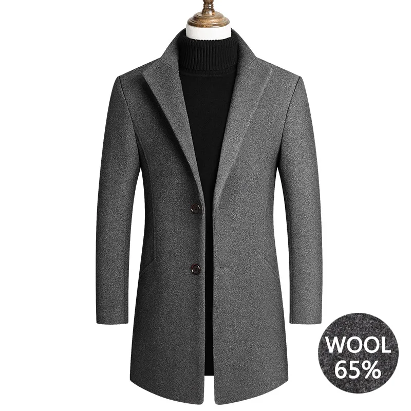 Woolen Coatl Men Wool Blends Coats Autumn Winter New Solid Color High Quality Men's Wool Jacket High Quality Trench Coat
Woolen Coatl Men Wool Blends Coats Autumn Winter New Solid Color High Quality Men's Wool Jacket High Quality Trench Coat