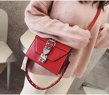 NIGEDU Fashion Luxury Punk Women Shoulder Bag Rivet Metal Designer Female Handbag Small Flap Messenger Bag for ladies sling bag 
NIGEDU Fashion Luxury Punk Women Shoulder Bag Rivet Metal Designer Female Handbag Small Flap Messenger Bag for ladies sling bag
