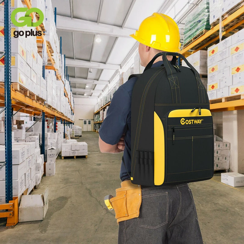 GOPLUS Tool Backpack Heavy Duty Jobsite Tool Bag 48 Pockets Durable 600D Polyester Adjustable Padded Shoulder Straps Backpack
GOPLUS Tool Backpack Heavy Duty Jobsite Tool Bag 48 Pockets Durable 600D Polyester Adjustable Padded Shoulder Straps Backpack