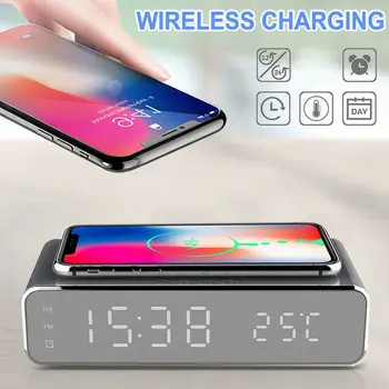Electronic Led Alarm Clock with Fast Qi Wireless Charger Bedside Snooze Clock Digital Alarm Clock with12/24 Hours Display
Electronic Led Alarm Clock with Fast Qi Wireless Charger Bedside Snooze Clock Digital Alarm Clock with12/24 Hours Display