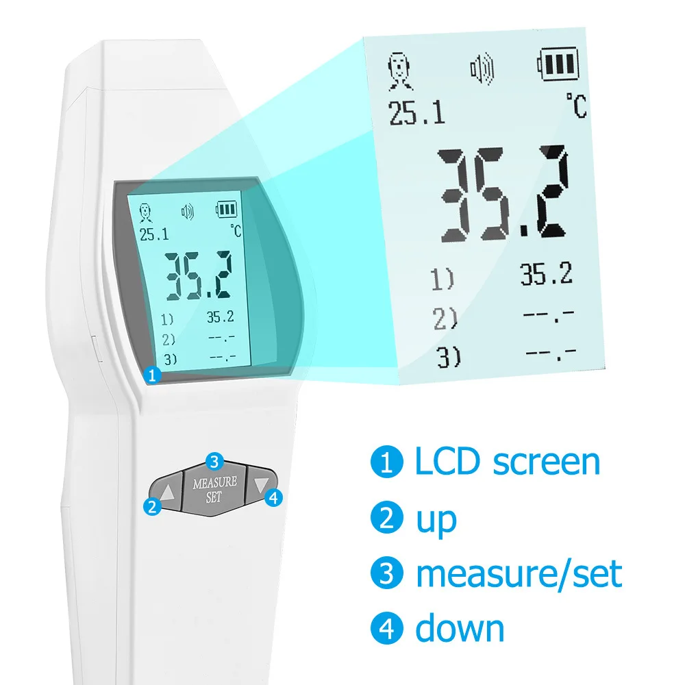 Adult Children Body Thermometer Gun Temperature Measurement Infrared Forehead Thermometer Non-Contact Fever Digital Measure Tool
Adult Children Body Thermometer Gun Temperature Measurement Infrared Forehead Thermometer Non-Contact Fever Digital Measure Tool