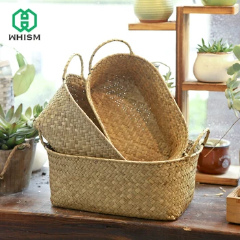 WHISM Display Wicker Storage Basket Straw Storage Container Food Box with Handle Seagrass Storage Basket for Wedding Decoration
WHISM Display Wicker Storage Basket Straw Storage Container Food Box with Handle Seagrass Storage Basket for Wedding Decoration