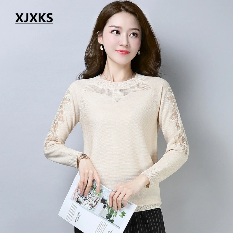 XJXKS Women Pullover Long Sleeve Knitted Tops Fall 2019 Fashion Plus Size Pullovers Sweaters Casual Solid Sweater 
XJXKS Women Pullover Long Sleeve Knitted Tops Fall 2019 Fashion Plus Size Pullovers Sweaters Casual Solid Sweater