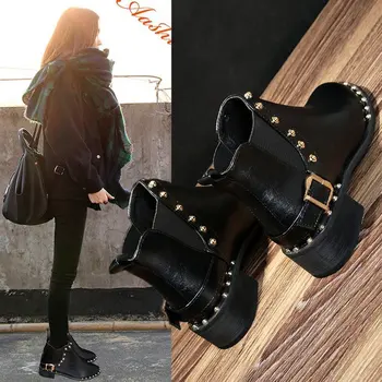Round Toe Women's Boots Autumn Fashion Womens Shoes 2020 Boots-women Low Heels booties Rivets Booties Ladies Chelsea
Round Toe Women's Boots Autumn Fashion Womens Shoes 2020 Boots-women Low Heels booties Rivets Booties Ladies Chelsea