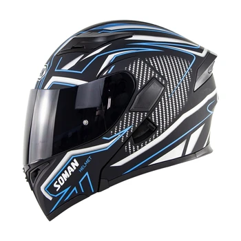 Motorcycle Helmet Full Face Helmets Soman SM955 Classic Racing Dot Approval Flip up Dual Visors Helmet+K5 lens
Motorcycle Helmet Full Face Helmets Soman SM955 Classic Racing Dot Approval Flip up Dual Visors Helmet+K5 lens