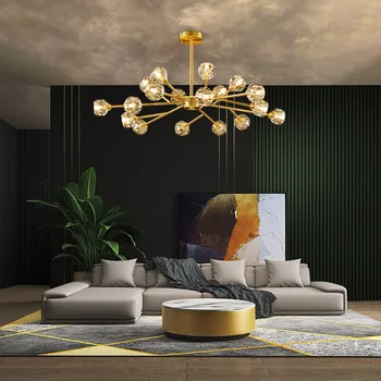 Postmodern LED Chandeliers K9 Crystal Copper G9 Villa Living Dining Room Bedroom Deco Chandelier Lighting Luxury Hanging Lamp
Postmodern LED Chandeliers K9 Crystal Copper G9 Villa Living Dining Room Bedroom Deco Chandelier Lighting Luxury Hanging Lamp