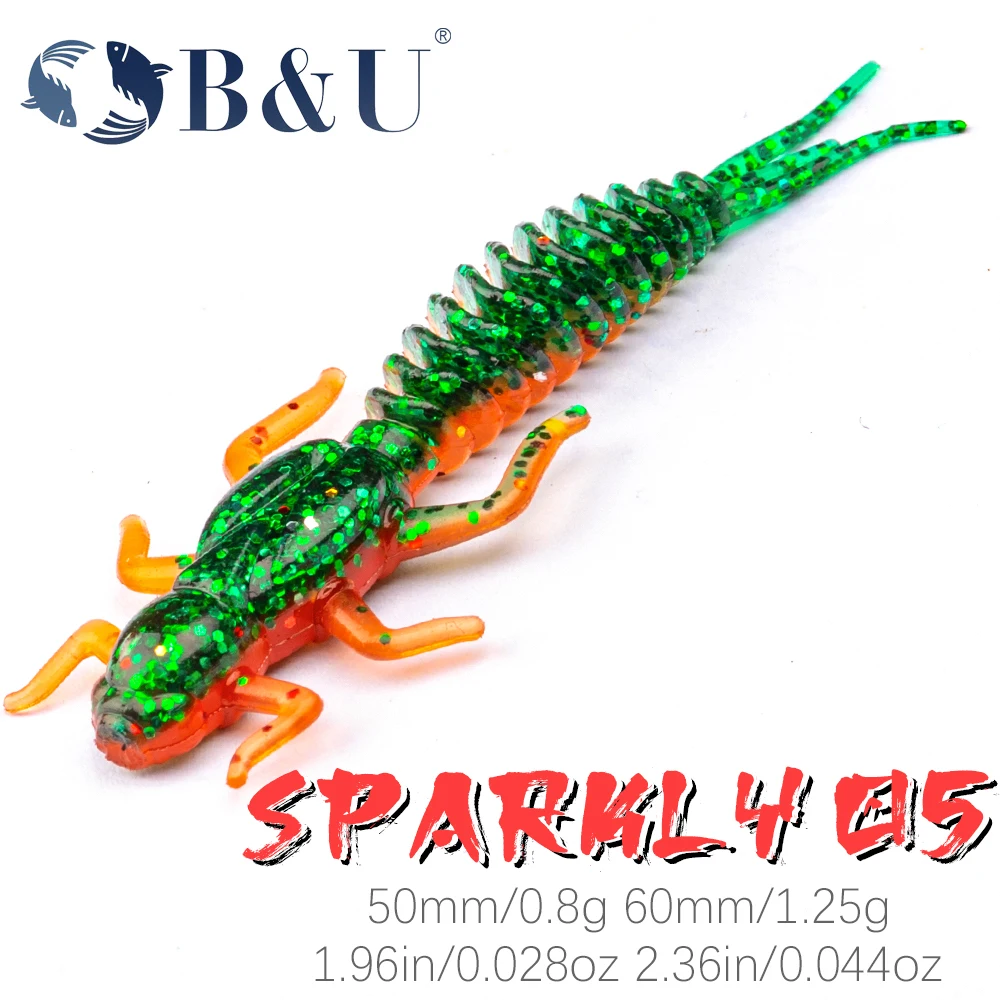 B&U Sparkly Larva Soft Lures 50mm 60mm Fishing Artificial Lures Silicone Wobblers For Pike Swimbait Jigging Plastic Baits Worm
B&U Sparkly Larva Soft Lures 50mm 60mm Fishing Artificial Lures Silicone Wobblers For Pike Swimbait Jigging Plastic Baits Worm