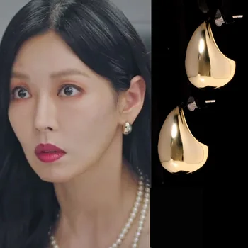 penthouse Lee Ji-ah Kim So-yeon same Korean fashion new style elegant high quality water drop earrings