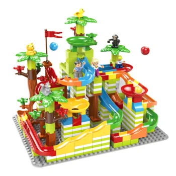 440PCS Marble Race Run Blocks Compatible with Duplo Building Blocks Funnel Slide Animals zoo Blocks DIY Bricks Toys For Children
440PCS Marble Race Run Blocks Compatible with Duplo Building Blocks Funnel Slide Animals zoo Blocks DIY Bricks Toys For Children