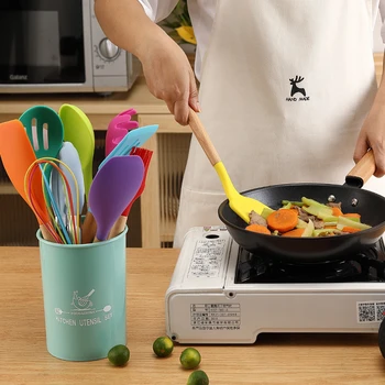 12pcs/set Silicone Kitchen Cooking Utensils Set With Storage Canister Cooking Tools Spoon Ladle Spatula Cookware Baking Gadgets
12pcs/set Silicone Kitchen Cooking Utensils Set With Storage Canister Cooking Tools Spoon Ladle Spatula Cookware Baking Gadgets