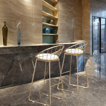 Nordic Bar Stool Tabouret High Chair Simple Wrought Iron Bar Chair Gold Stool Modern Dining Chair Nordic Pub Accessories Leisure 
Nordic Bar Stool Tabouret High Chair Simple Wrought Iron Bar Chair Gold Stool Modern Dining Chair Nordic Pub Accessories Leisure