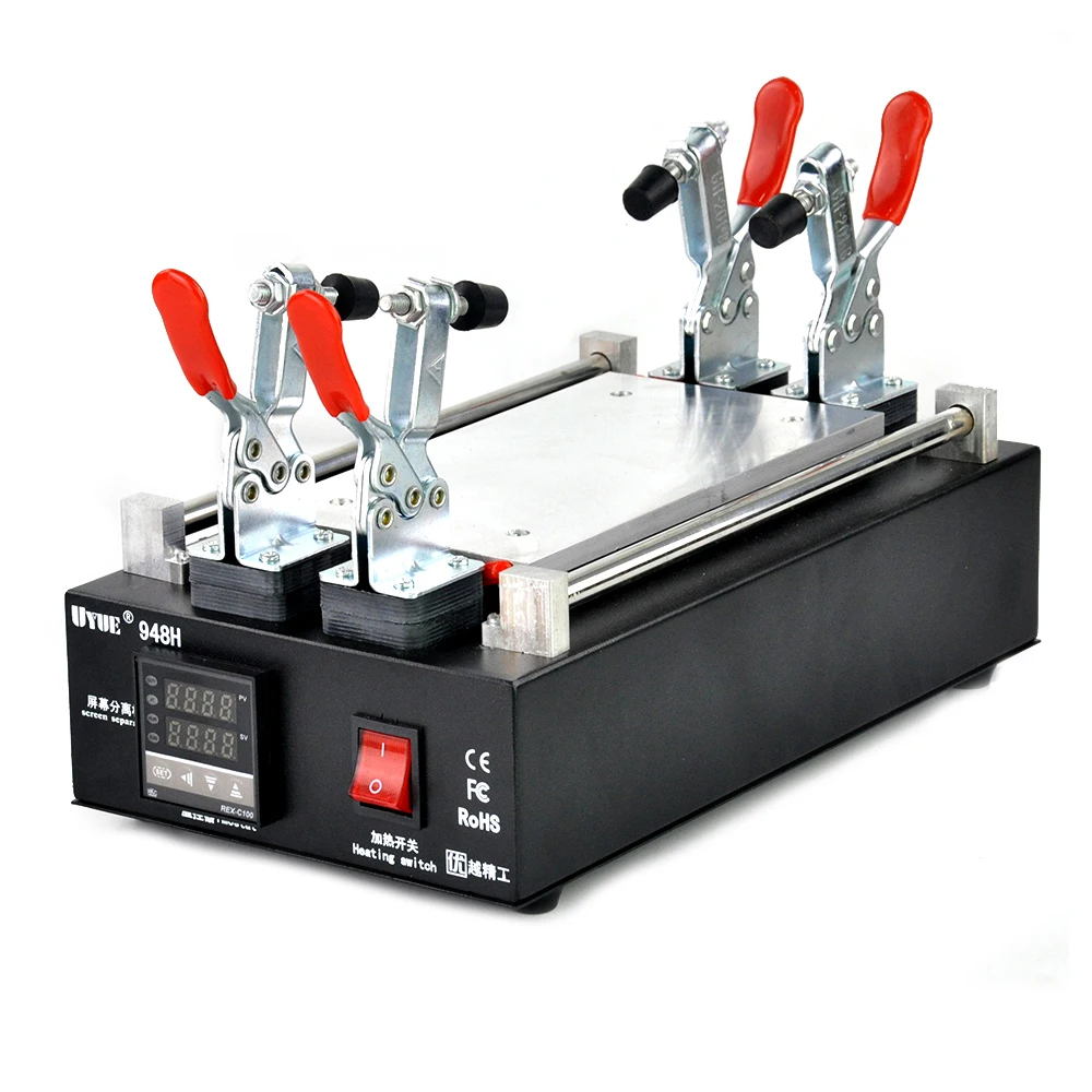 UYUE 948H 110/220V Black Metal Body LCD Screen Split Assembly Touch Panel Separator Machine Max 7 inch Clip on mobile screen
UYUE 948H 110/220V Black Metal Body LCD Screen Split Assembly Touch Panel Separator Machine Max 7 inch Clip on mobile screen
