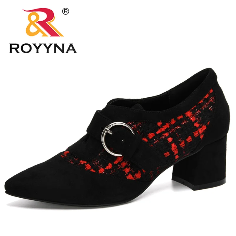 ROYYNA 2020 New Arrival Chunky Heel Single Shoes Woman Pumps High Heels Pointed Toe Slip On Ladies Buckle Wedding Shoes Women
ROYYNA 2020 New Arrival Chunky Heel Single Shoes Woman Pumps High Heels Pointed Toe Slip On Ladies Buckle Wedding Shoes Women