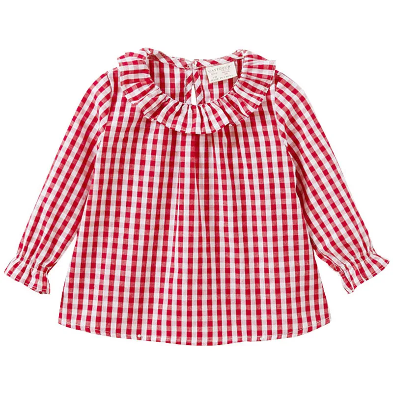 Летняя Весенняя блузка для маленьких девочек хлопковый топ с воротником Питер