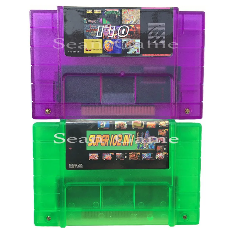 Супер 110 В 1/102 в 1 видеоигра Совершенно новая Turtls Mega Man для 16bit 46 pin NTSC консоль с