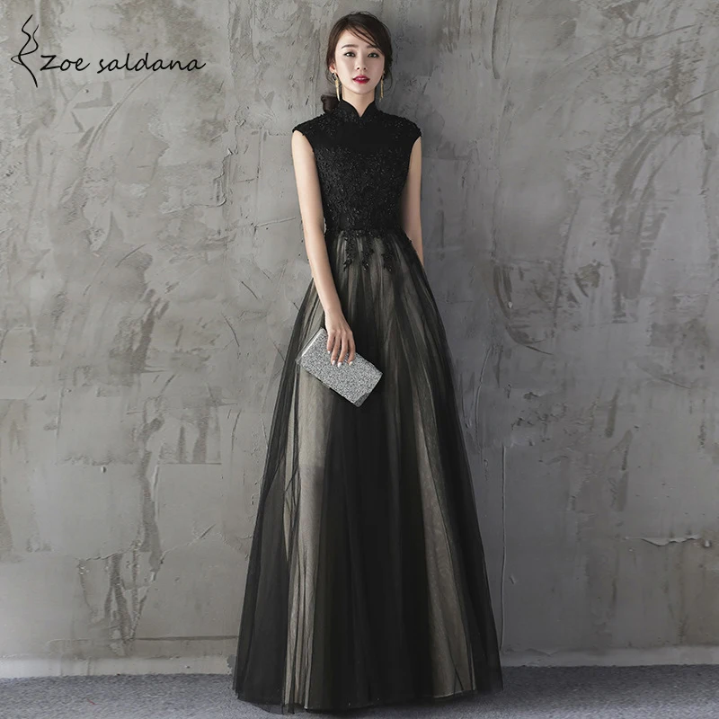 Zoe Saldana Women Evening Party Dresses sleeveless stand collar lace tulle Appliques Banquet Dress Prom Gowns Robe De Soiree
Zoe Saldana Women Evening Party Dresses sleeveless stand collar lace tulle Appliques Banquet Dress Prom Gowns Robe De Soiree