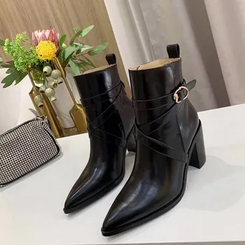 Prowow New Luxury Genuine Leather Sexy Pointed Toe Thick Heel Ankle Boots Slip On Thick Heel High Heel Boots Shoes Women
Prowow New Luxury Genuine Leather Sexy Pointed Toe Thick Heel Ankle Boots Slip On Thick Heel High Heel Boots Shoes Women