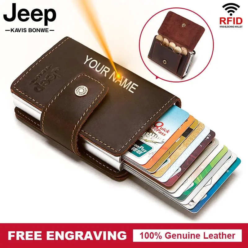 Cow Leather RFID Anti-theft Smart Wallet Thin ID Card Holder Men Automatically Solid Metal Business Bank Credit Card Holder Mini
Cow Leather RFID Anti-theft Smart Wallet Thin ID Card Holder Men Automatically Solid Metal Business Bank Credit Card Holder Mini