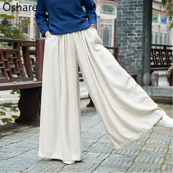 NEW Women Linen Wide Leg Pants Elastic Waist 2020 Autumn Winter New Pockets Plus Size Women Clothing Loose Vintage Trouser 
NEW Women Linen Wide Leg Pants Elastic Waist 2020 Autumn Winter New Pockets Plus Size Women Clothing Loose Vintage Trouser