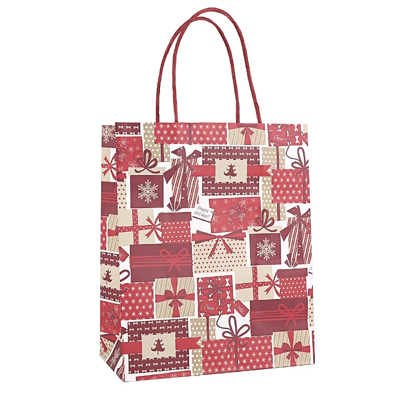 12pcs christmas gift paper bags portable biscuits
