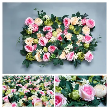 

40x60cm Artificial Flower Wall Decoration Road Lead Hydrangea Peony Rose Flower Mat Wedding Arch Pavilion Corners Decor Floral