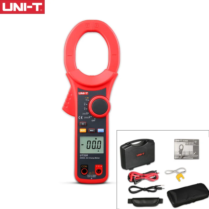 UNI-T UT220 UT221 LCD Display AC DC 2000A Digital Clamp Meter True RMS ammeter Resistor Frequency Diode Test Low Pass Filter
UNI-T UT220 UT221 LCD Display AC DC 2000A Digital Clamp Meter True RMS ammeter Resistor Frequency Diode Test Low Pass Filter