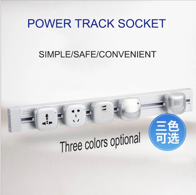 Aluminum Alloy Track Wall Socket 3 Colors 8000W EU Standard Electrical Plug Socket Power Outlet Panel 250V 60cm 80 1m 1.2m 100CM
Aluminum Alloy Track Wall Socket 3 Colors 8000W EU Standard Electrical Plug Socket Power Outlet Panel 250V 60cm 80 1m 1.2m 100CM