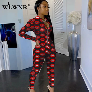 WLWXR Mouth Print Zipper Ladies Sexy Bodycon Jumpsuit Women Overalls Summer Romper Women Club Party Long Sleeve Jumpsuit Female
WLWXR Mouth Print Zipper Ladies Sexy Bodycon Jumpsuit Women Overalls Summer Romper Women Club Party Long Sleeve Jumpsuit Female