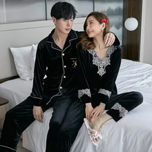 Couple Sleepwear Pajamas For Women Men Velvet Nightwear Home Suit Sleep Tops Lingerie Set Sexy Pijama Mujer
Couple Sleepwear Pajamas For Women Men Velvet Nightwear Home Suit Sleep Tops Lingerie Set Sexy Pijama Mujer
