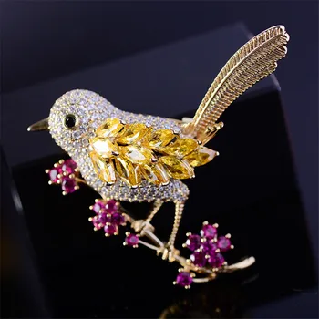 Luxury Zircon Bird on Branch Brooches for Women Crystal Flower Brooch Pin Collar Broches Pins Animal Jewelry Christmas Gifts
Luxury Zircon Bird on Branch Brooches for Women Crystal Flower Brooch Pin Collar Broches Pins Animal Jewelry Christmas Gifts