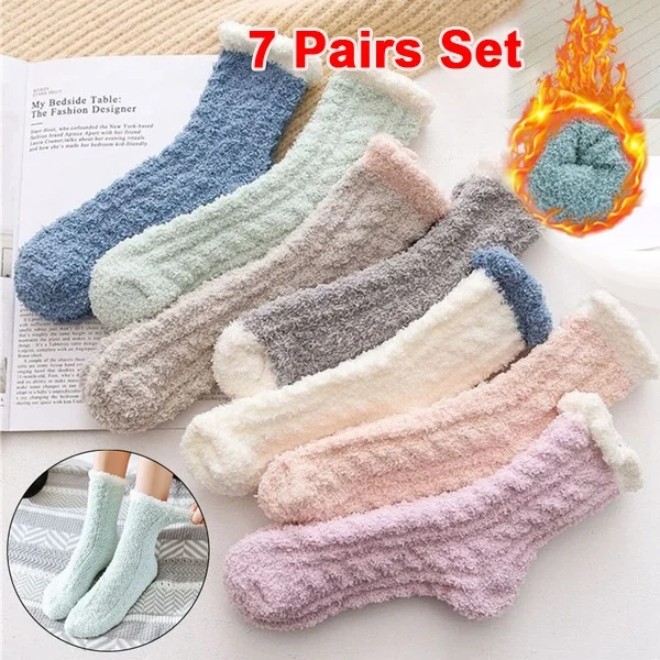 7pairs Coral Fleece Winter Mid Socks Warm Cold Resistance Velvet Thick Socks Kawaii Cute Candy Color Cat Paw Floor Sleep Socks
7pairs Coral Fleece Winter Mid Socks Warm Cold Resistance Velvet Thick Socks Kawaii Cute Candy Color Cat Paw Floor Sleep Socks