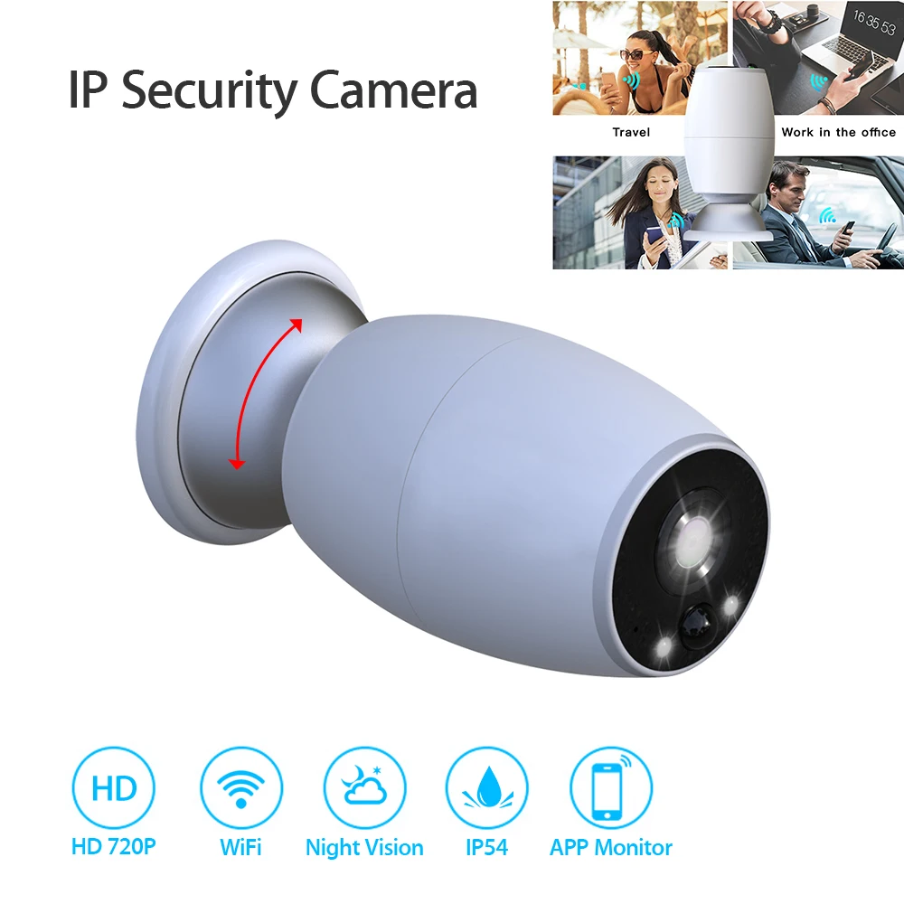 PIR CCTV IP54 Outdoor Security Camera Wifi HD 720P 2-way Talk Audio Smart Home Surveillance Cmos Camera Entry Door Alert
PIR CCTV IP54 Outdoor Security Camera Wifi HD 720P 2-way Talk Audio Smart Home Surveillance Cmos Camera Entry Door Alert