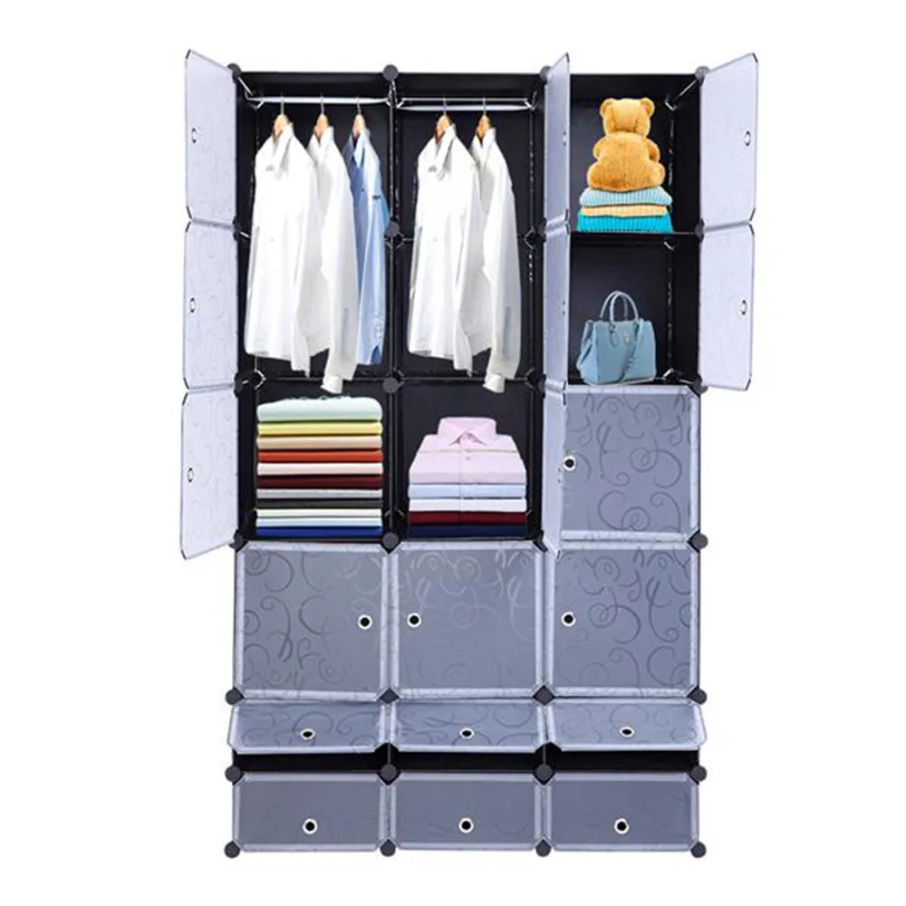 18-Cube DIY Modular Cubby Shelving Storage Organizer Extra Large Wardrobe with Clothes Rod
18-Cube DIY Modular Cubby Shelving Storage Organizer Extra Large Wardrobe with Clothes Rod