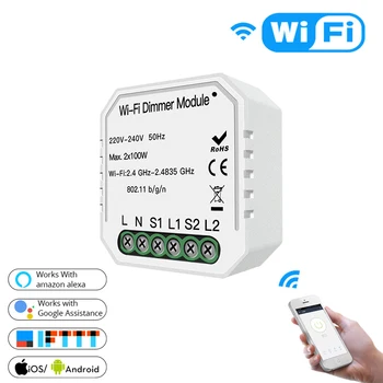 WiFi Smart 2 Way Light LED Dimmer Module Switch APP Remote Voice Control Work with For Alexa Google Home
WiFi Smart 2 Way Light LED Dimmer Module Switch APP Remote Voice Control Work with For Alexa Google Home