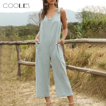 2020 Sleeveless Backless Bow Casual Wide Legs Jumpsuits Women V-Neck Loose Solid Color Sleeveless Bow Suspenders Casual Jumpsuit
2020 Sleeveless Backless Bow Casual Wide Legs Jumpsuits Women V-Neck Loose Solid Color Sleeveless Bow Suspenders Casual Jumpsuit