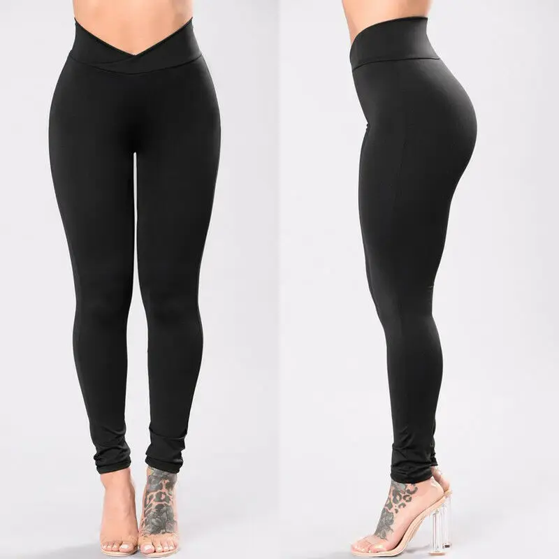 Фото Новые модные женские эластичные леггинсы Goocheer с высокой талией брюки для фитнеса