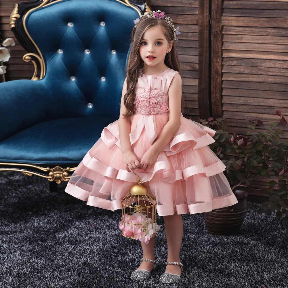 

Vgiee Little Girls Dresses Thanksgiving Christmas Dress for Wedding Party Birthday Clothes Kids Baby Children Girl Dress CC804