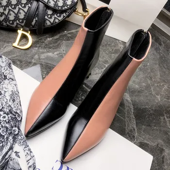 Plus size 34-43 women's genuine leather mix color patchwork ankle boots low heel comfort autumn short booties pointed toe shoes
Plus size 34-43 women's genuine leather mix color patchwork ankle boots low heel comfort autumn short booties pointed toe shoes