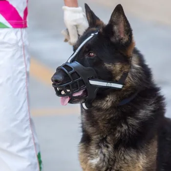 

Traning Muzzle for Dog Soft TPR Mouth Cover Anti-Bite Bark Anti-Accidental Adjustable Reflective Mask Muzzle Pet Dog Supplies