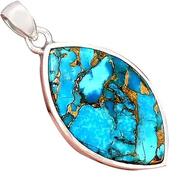 Genuine BLUE COPPER TURQUOISE Pendant 925 Sterling Silver, 42.8 mm, AP6536
Genuine BLUE COPPER TURQUOISE Pendant 925 Sterling Silver, 42.8 mm, AP6536