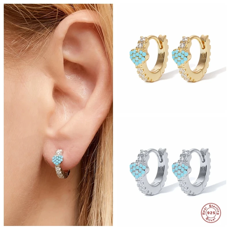 GS 925 Sterling Silver Heart Shaped Zircon Hoop Earrings Gold Blue Helix Cartilage Tragus Earring for Women Fine Jewelry 9mm
GS 925 Sterling Silver Heart Shaped Zircon Hoop Earrings Gold Blue Helix Cartilage Tragus Earring for Women Fine Jewelry 9mm