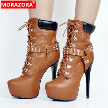 MORAZORA 2020 new arrival women ankle boots rivet buckle cool super high heels platform boots sexy party prom shoes woman 
MORAZORA 2020 new arrival women ankle boots rivet buckle cool super high heels platform boots sexy party prom shoes woman