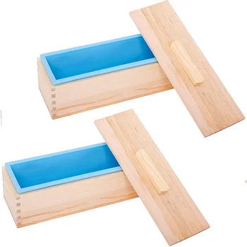 Flexible Rectangular Soap Silicone Mold Wood Box with Wooden Covers for Homemade Soap Produce, Set of 2, Random Color
Flexible Rectangular Soap Silicone Mold Wood Box with Wooden Covers for Homemade Soap Produce, Set of 2, Random Color