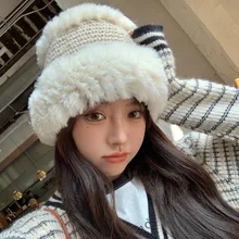 шапка Artificial Fur Winter Hats Knitted Fisherman Hat Russian Rabbit fur Caps Hood Hat Lamb Hair Women's Bomber Hats Warm
шапка Artificial Fur Winter Hats Knitted Fisherman Hat Russian Rabbit fur Caps Hood Hat Lamb Hair Women's Bomber Hats Warm