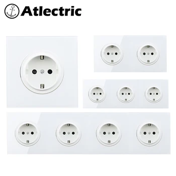 Atlectric EU / DE / RU Socket Wall Power Socket Electrical Outlet Tempered Glass Panel Double Triple Quad Socket 86 Type
Atlectric EU / DE / RU Socket Wall Power Socket Electrical Outlet Tempered Glass Panel Double Triple Quad Socket 86 Type