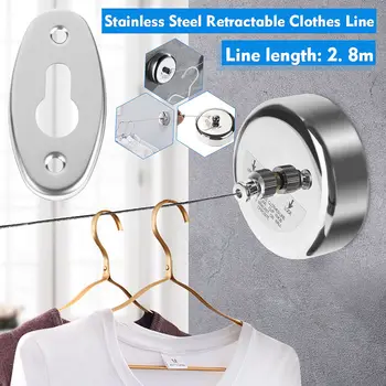2.8m Stainless Steel Wall Hanging Clothesline Retractable Home Hotel Storage Hanger Portable Clotheslines High Weight Capacity
2.8m Stainless Steel Wall Hanging Clothesline Retractable Home Hotel Storage Hanger Portable Clotheslines High Weight Capacity